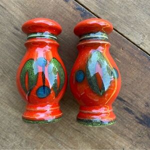 Salt & Pepper Shaker Set Made in Germany Lovely Pottery Lovely Red Glaze